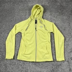 North Face Hoodie Womens Extra Small Fleece Zip Up Sweatshirt Outdoors Yellow
